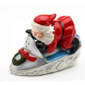 CosmosGifts Santa with Snowmobile Salt and Pepper Set SMOS1215